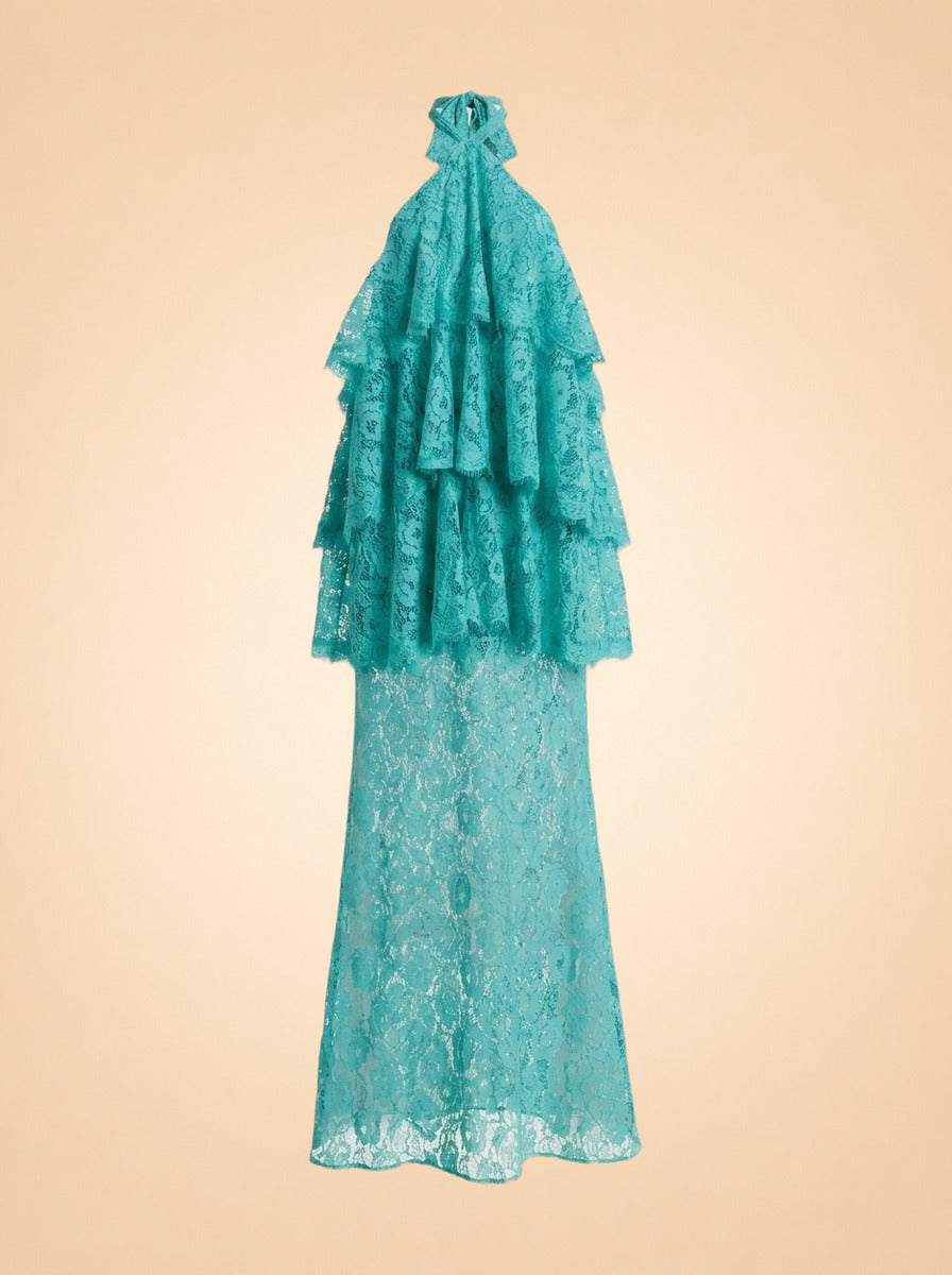 gaia tiered maxi dress Lace Halter - Blue — Third Form Covers & Sets Leely Women Black Bodycon True to size color:Light Dusty Pink