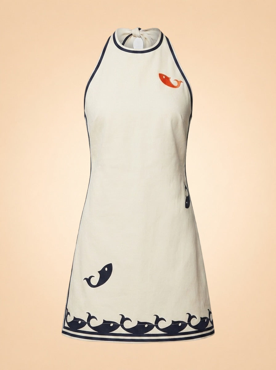 alemais marine mini dress Alémais (cream whale/nautical) Color:Butter Lux TOP 10 BEST Consignment kaftan cocktail dresses length sleeves