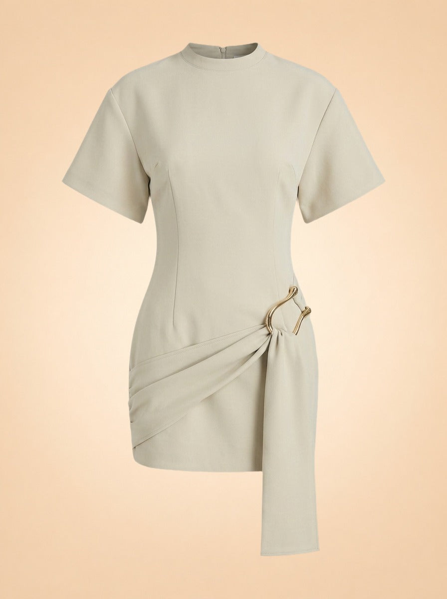 lioness martini mini dress — block dress Color:Dusty Blue Floral Hidden back zip closure Ivory Boho Flower Girl