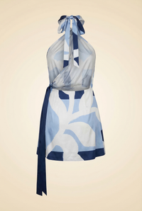 SIR Portia Printed Silk Satin Wrap Dress - back