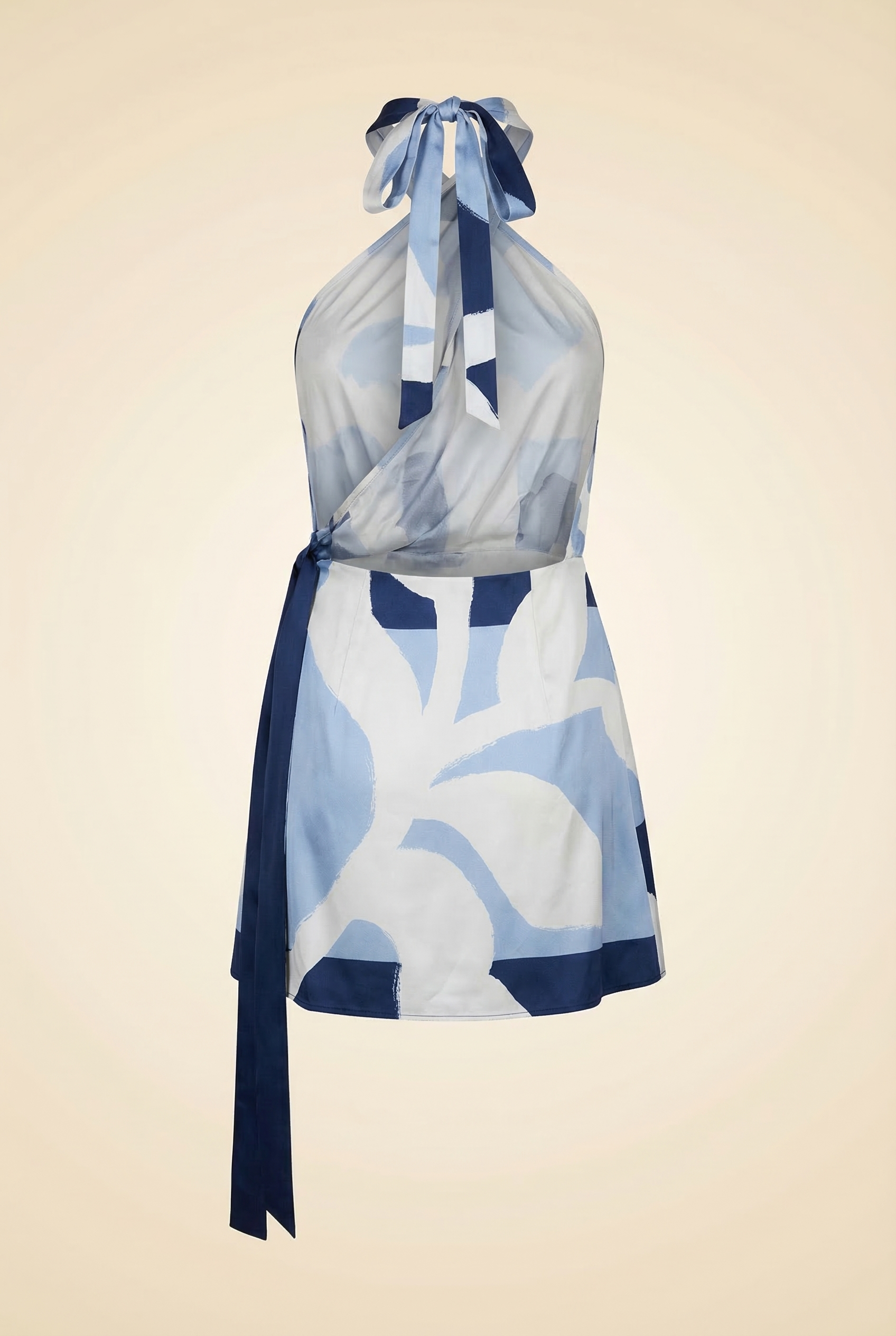 SIR Portia Printed Silk Satin Wrap Dress - back