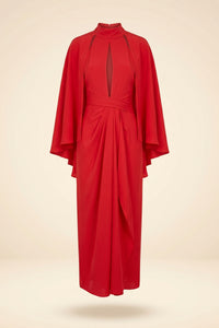 Cape Town Silk Maxi Dress in Red - Johanna Ortiz