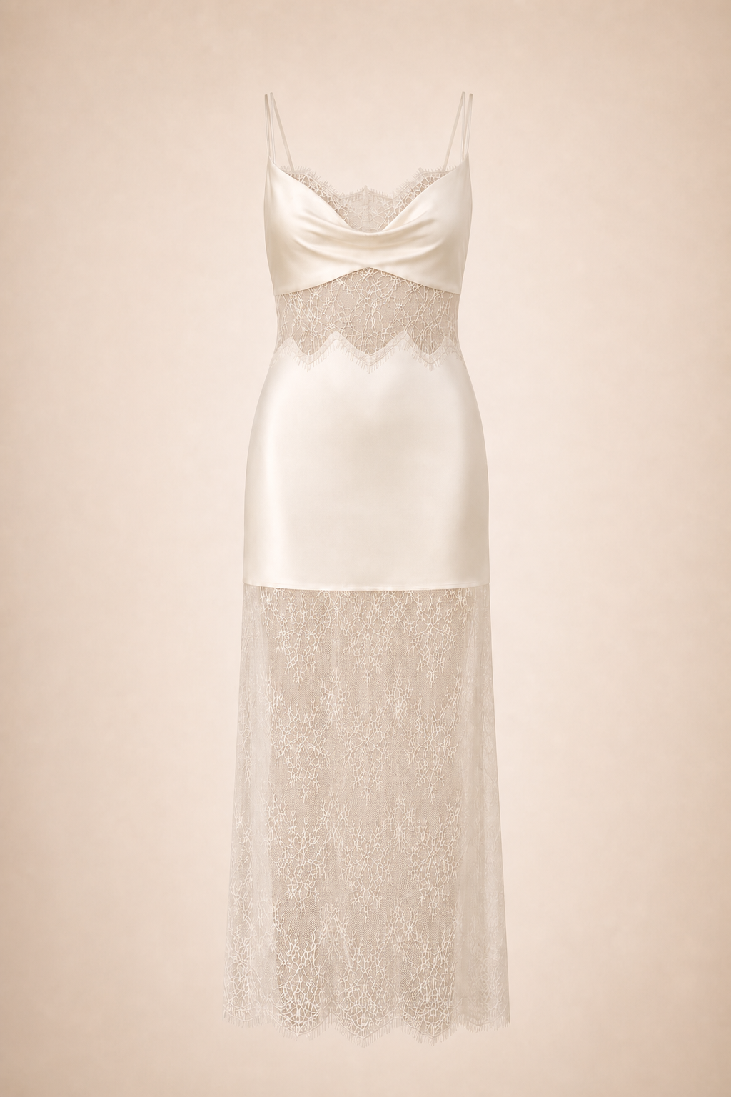 La Lune Cumulus Silk Lace Maxi Dress by Shauna Joy — front