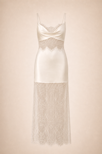 La Lune Cumulus Silk Lace Maxi Dress by Shauna Joy — front