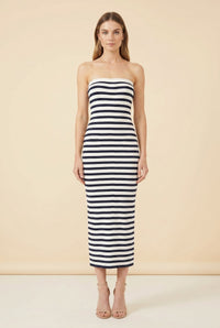 Addison Striped Dress — on model