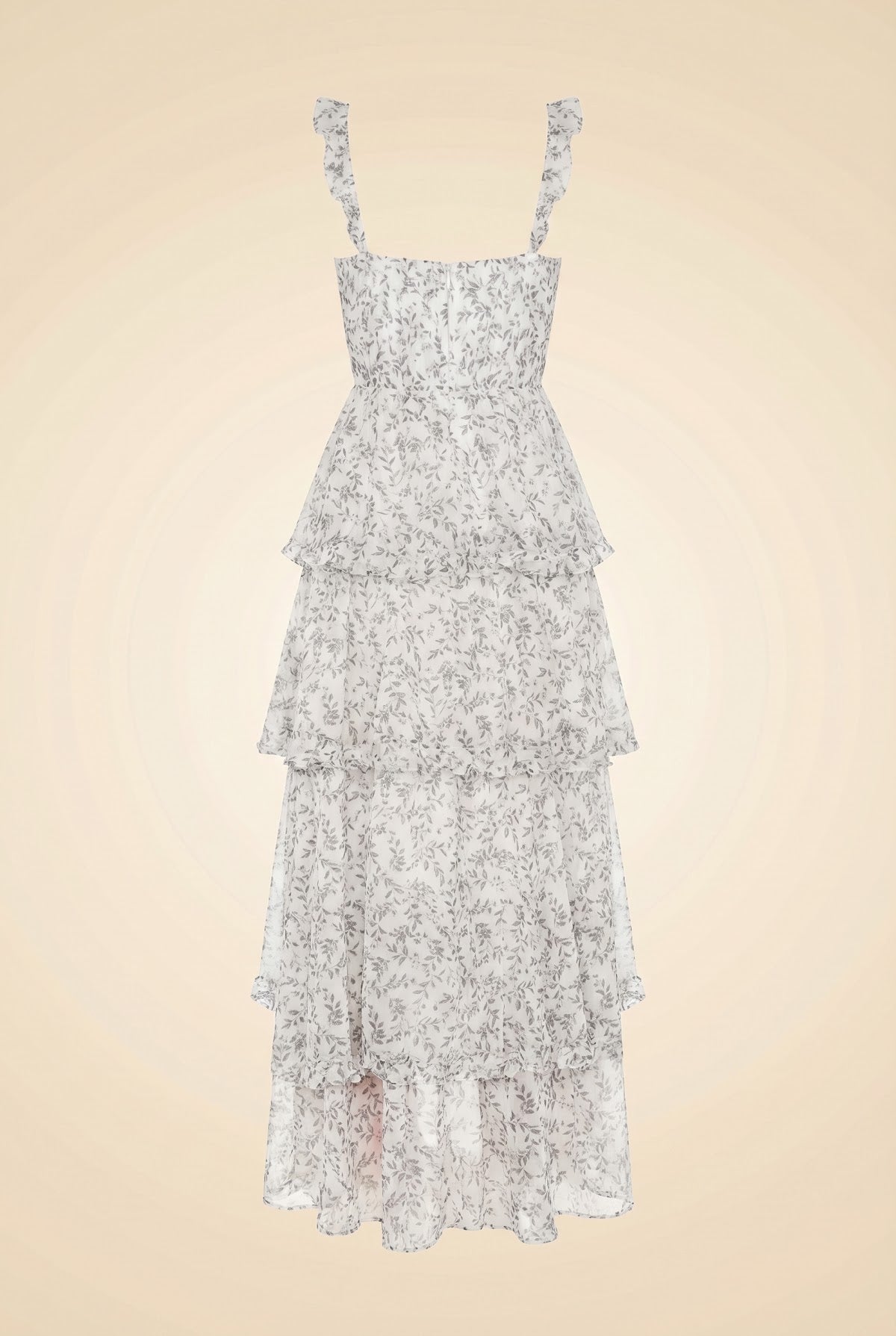 Peyton Maxi Dress in White Floral Print — ghost back