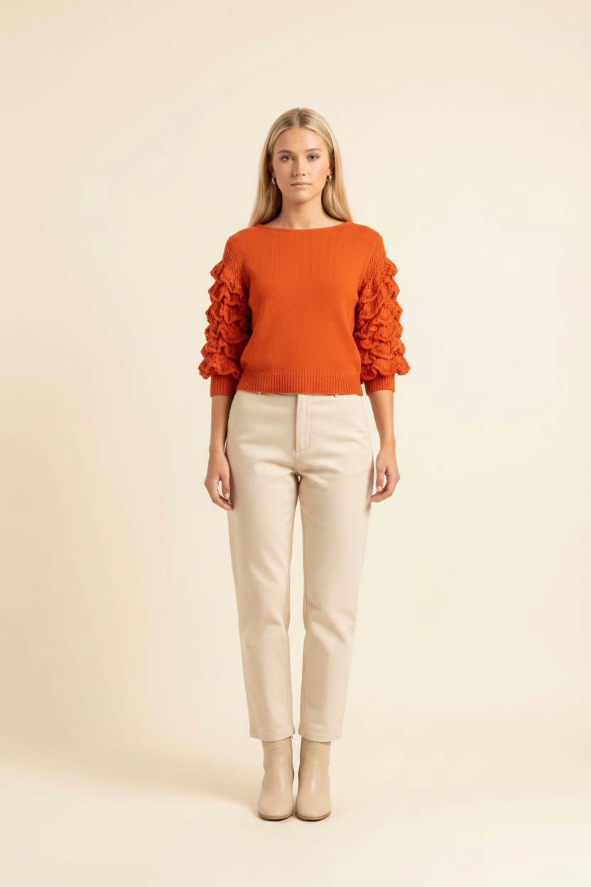 Orange Jumper — on model