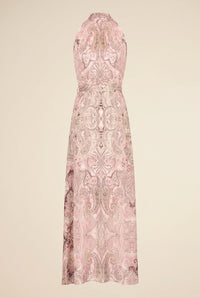 Annie Silk Halter Dress — back view
