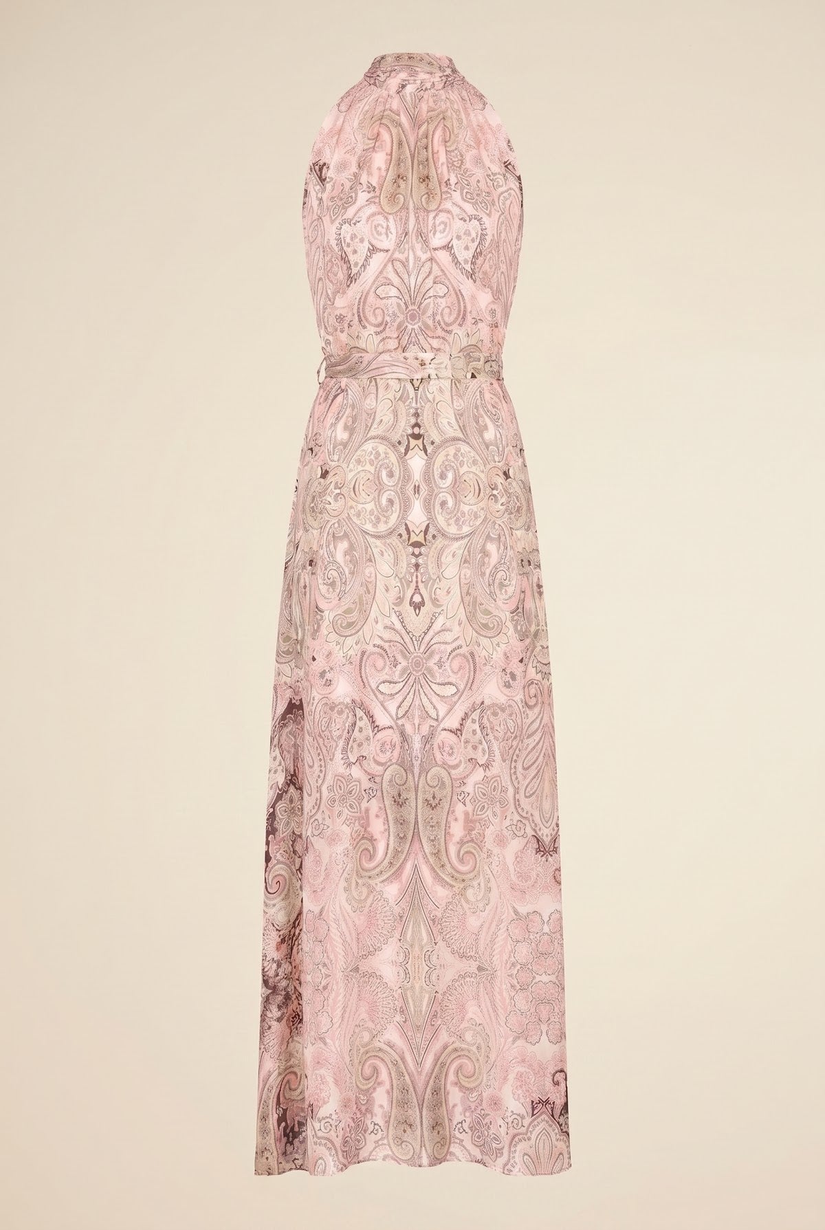 Annie Silk Halter Dress — back view