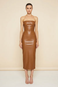 Killa Faux Leather Dress — on model