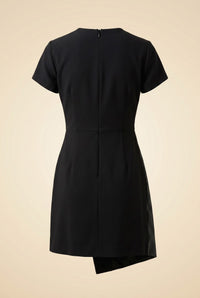 Liana Mix Media Wrap Dress — back view