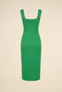 Bouclé Midi Dress — back view