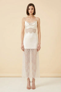 La Lune Cumulus Silk Lace Maxi Dress by Shauna Joy — on model