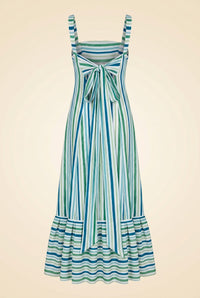 Margaret Striped Tie Back Gown by Couper — view 2