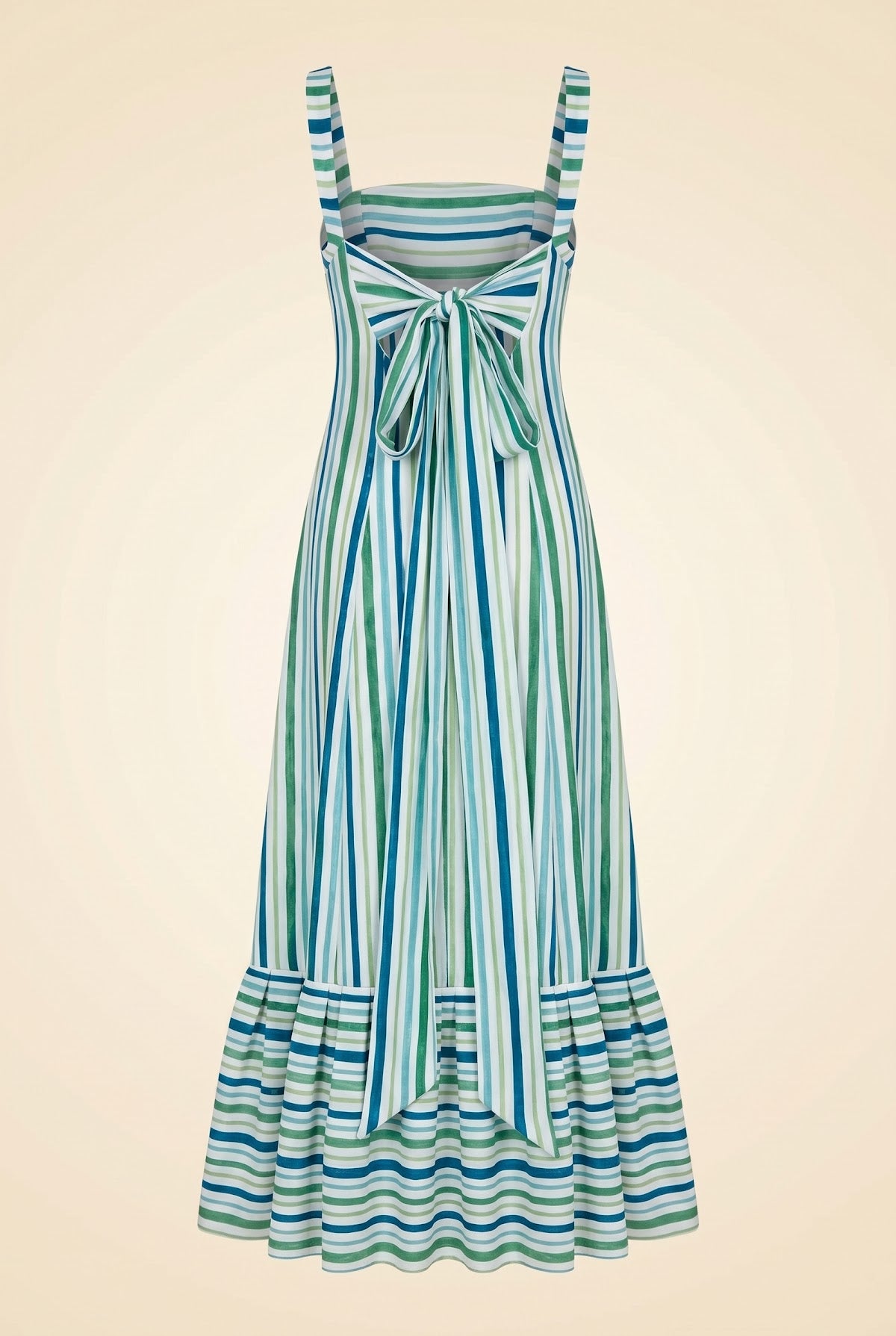 Margaret Striped Tie Back Gown by Couper — view 2