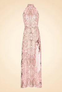 Annie Silk Halter Dress — front view