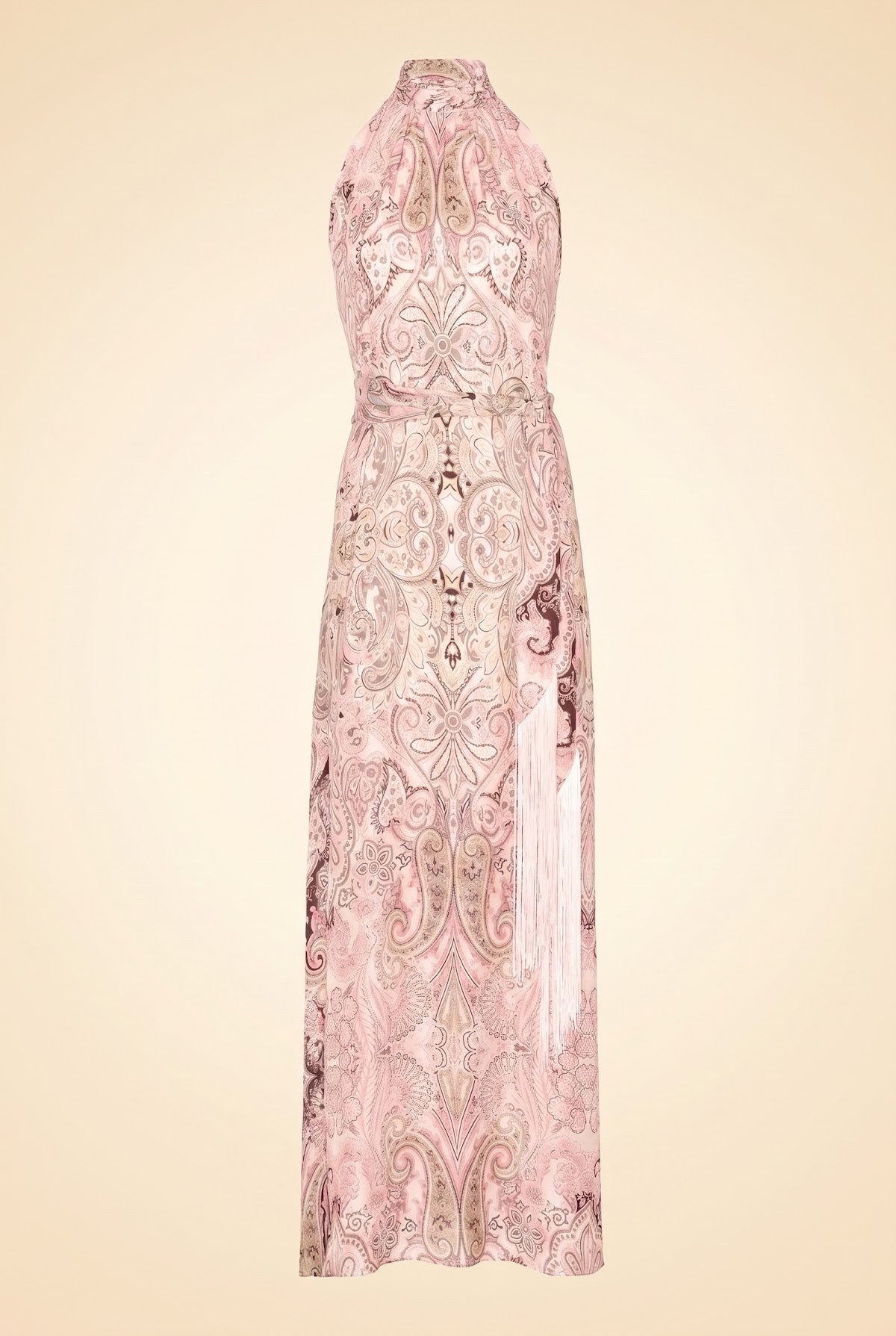 Annie Silk Halter Dress — front view