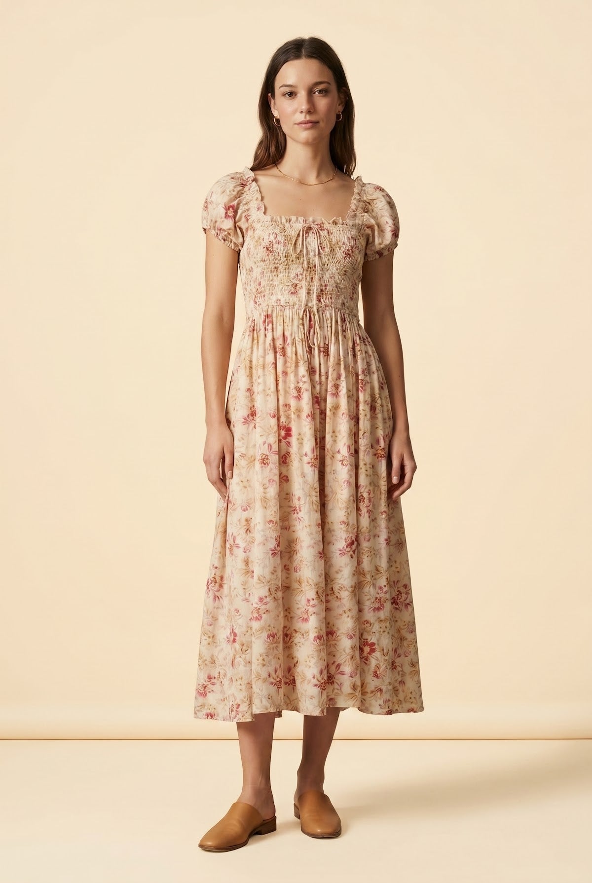 Stanza Smocked Midi Dress In Floral Print - view 3