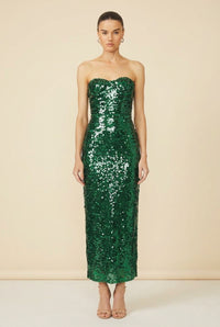 Monique Strapless Dress — on model