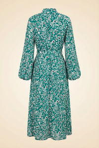 Cecile Leopard-Print Midi Dress — ghost back