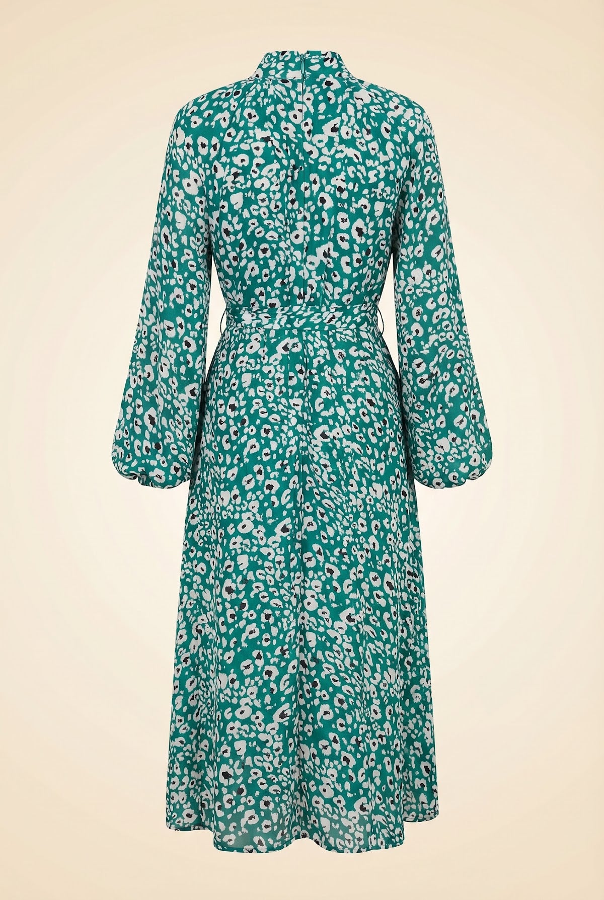 Cecile Leopard-Print Midi Dress — ghost back