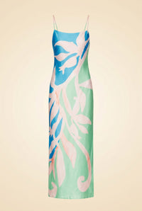 Lily Floral Vine Satin Dress by Milly