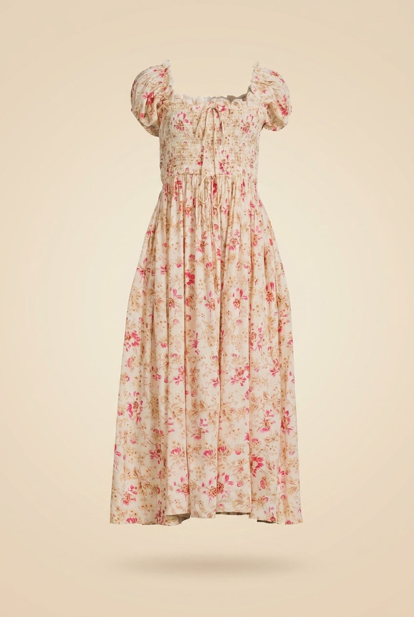 Stanza Smocked Midi Dress In Floral Print - view 1