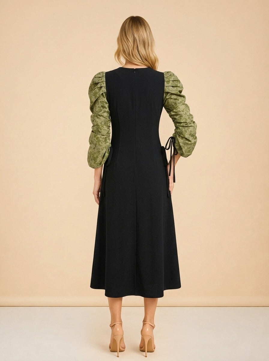Black Juliet Printed Maxi Dress by Hyacinth House
