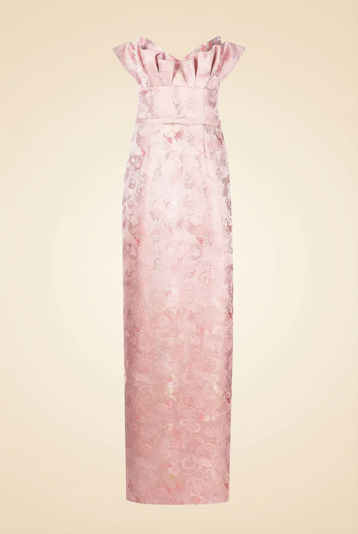 Markarian Pleat Detail Column Gown