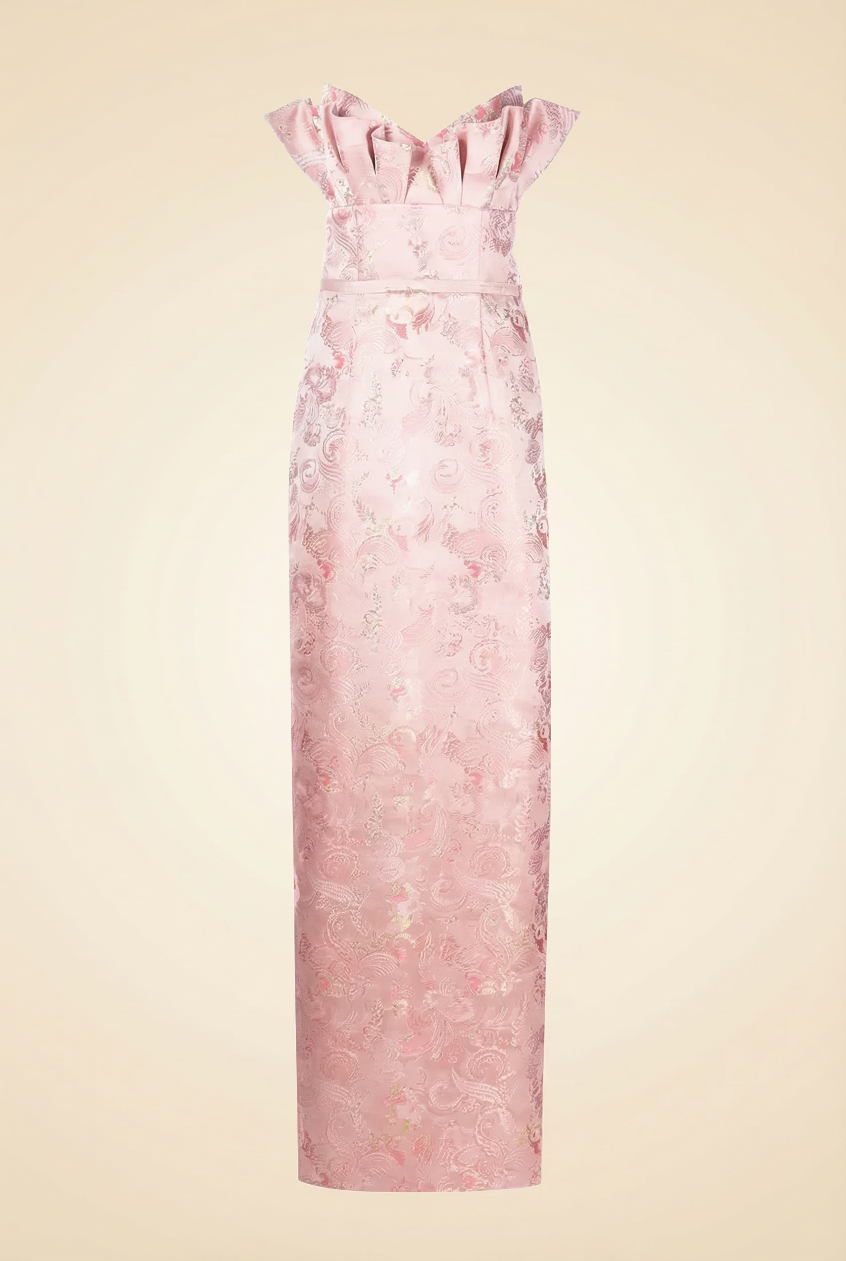 Markarian Pleat Detail Column Gown