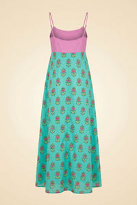 Emilia Dress in Aqua Floret - Neve & Noor