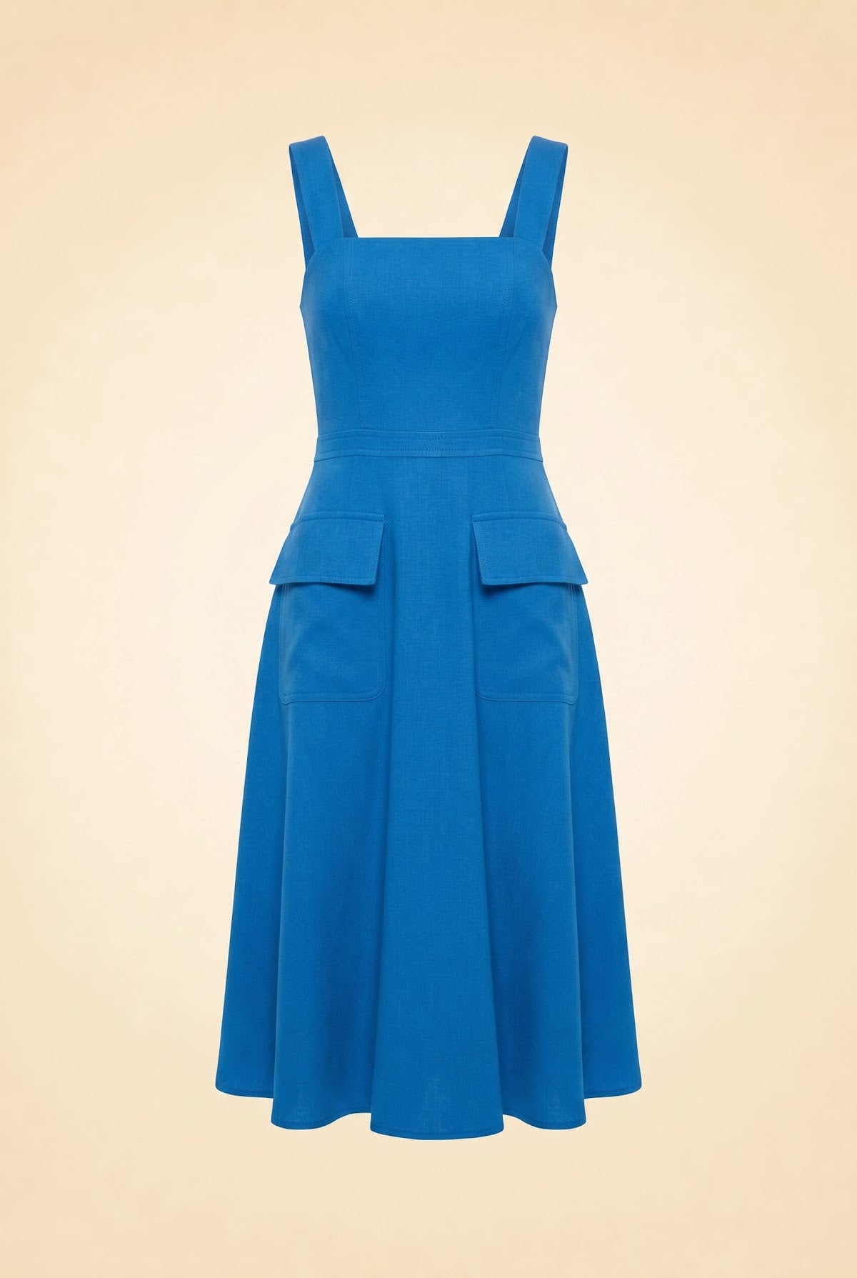 Tilda Sleeveless Square-Neck Midi — front view