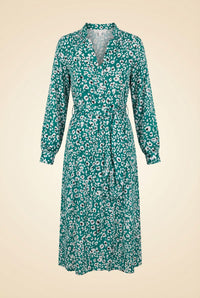 Cecile Leopard-Print Midi Dress — ghost front