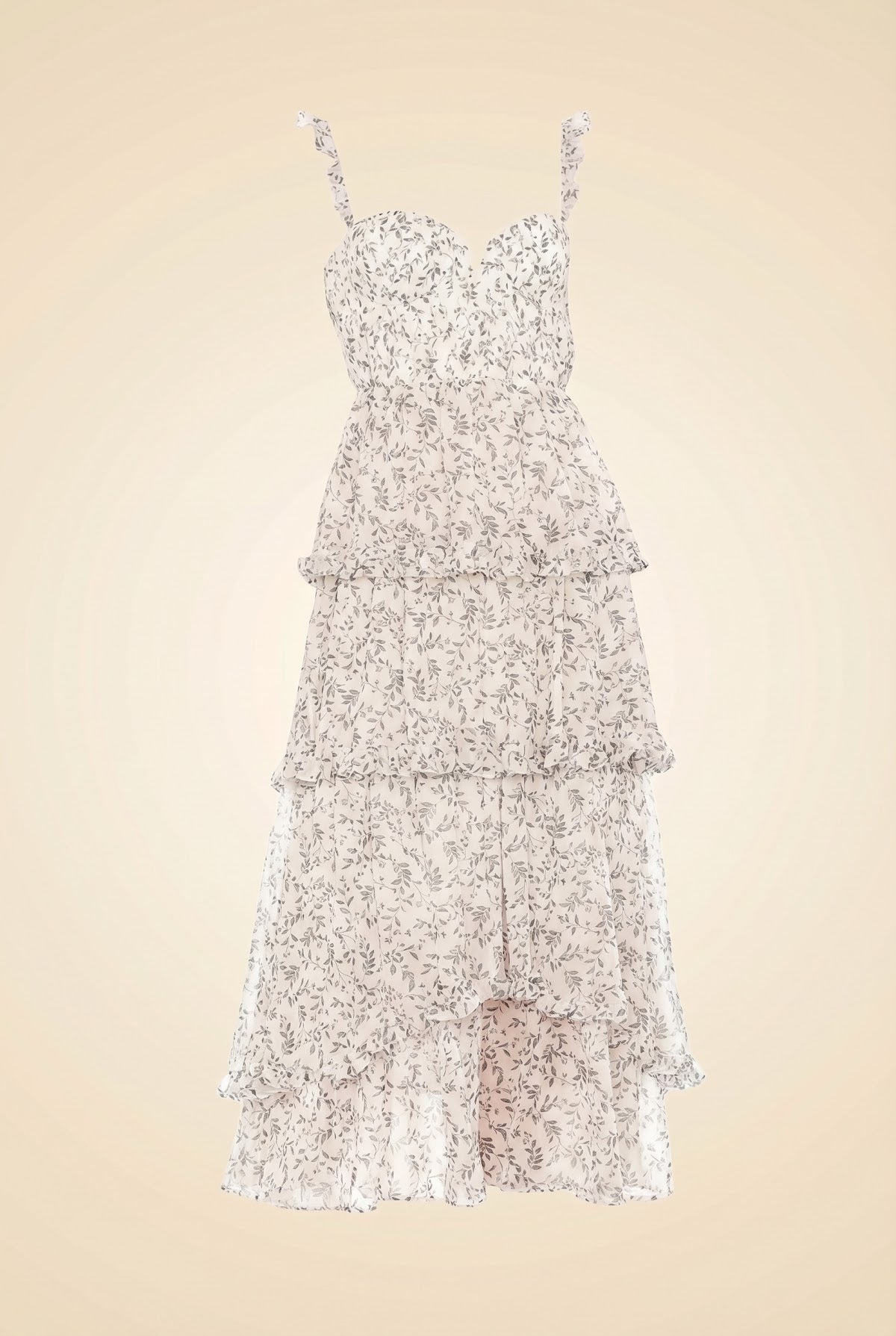 Peyton Maxi Dress in White Floral Print — ghost front