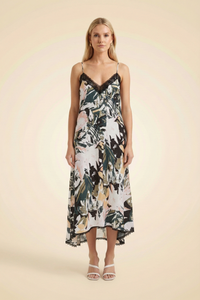 Kittrick Silk Dress — on model