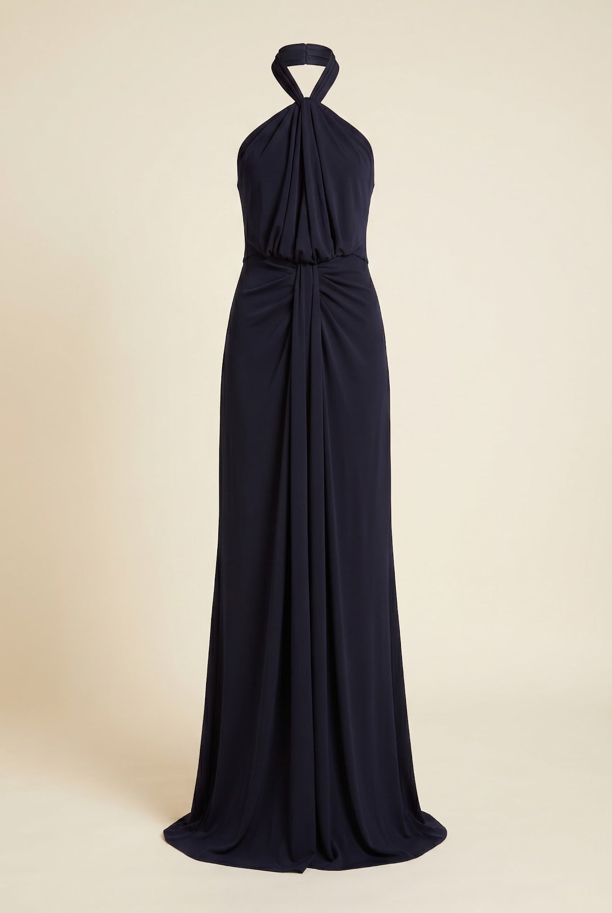 Kaily Jersey Halter Gown — front view