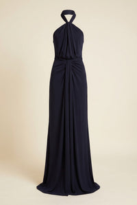 Kaily Jersey Halter Gown — front view