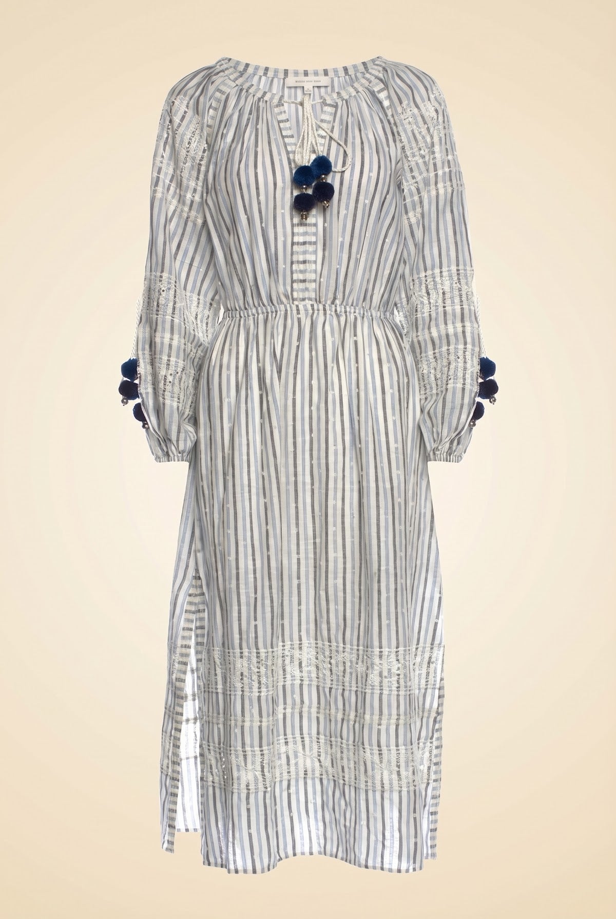 Striped Midi Length Dress — ghost front