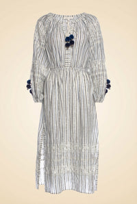 Striped Midi Length Dress — ghost front