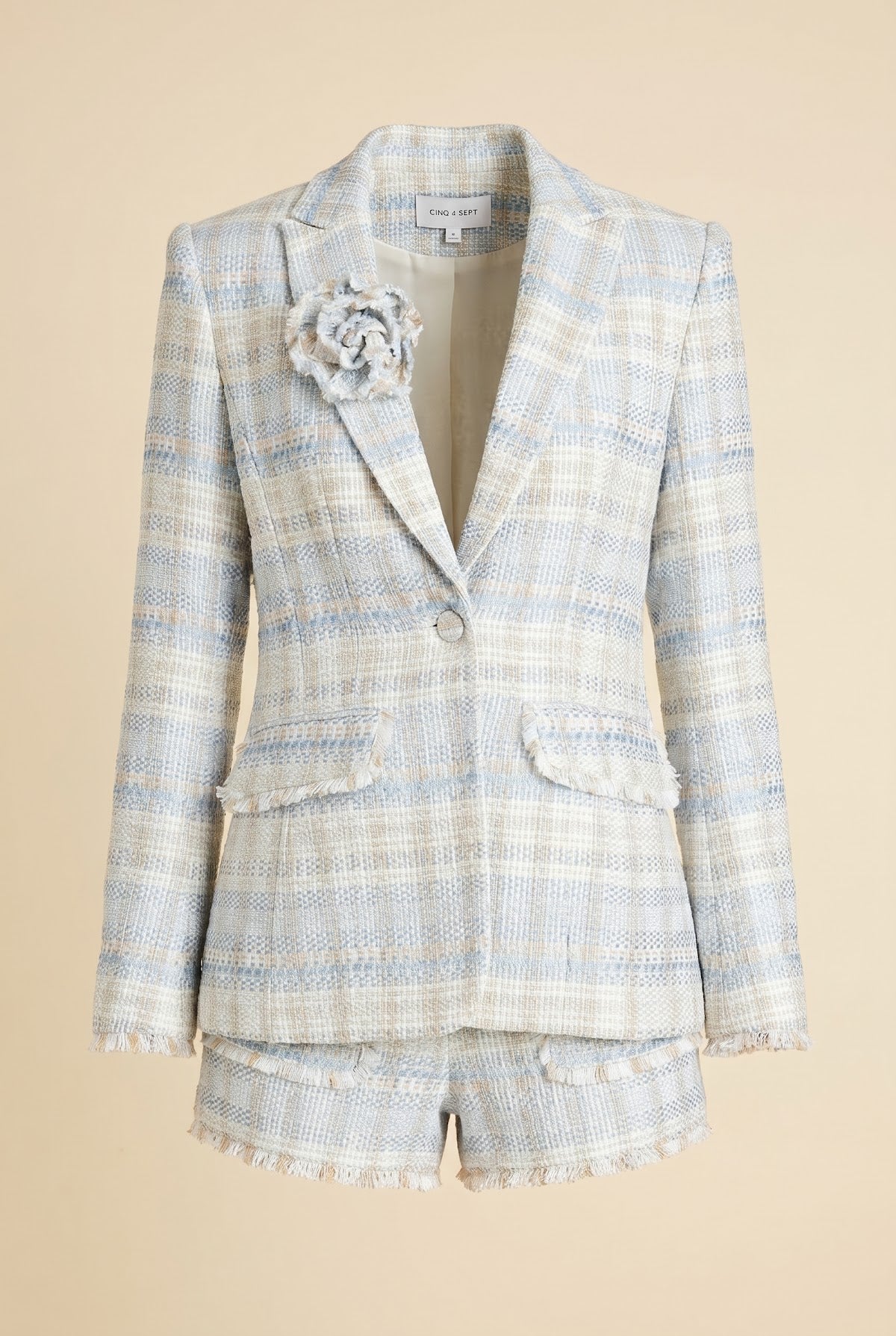 Pricilla Boxweave Blazer & Shorts — front view