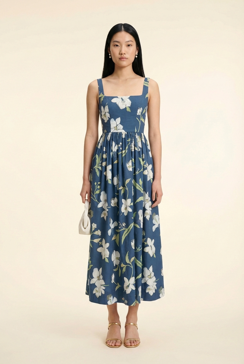 Floral Scoop Neck Dress