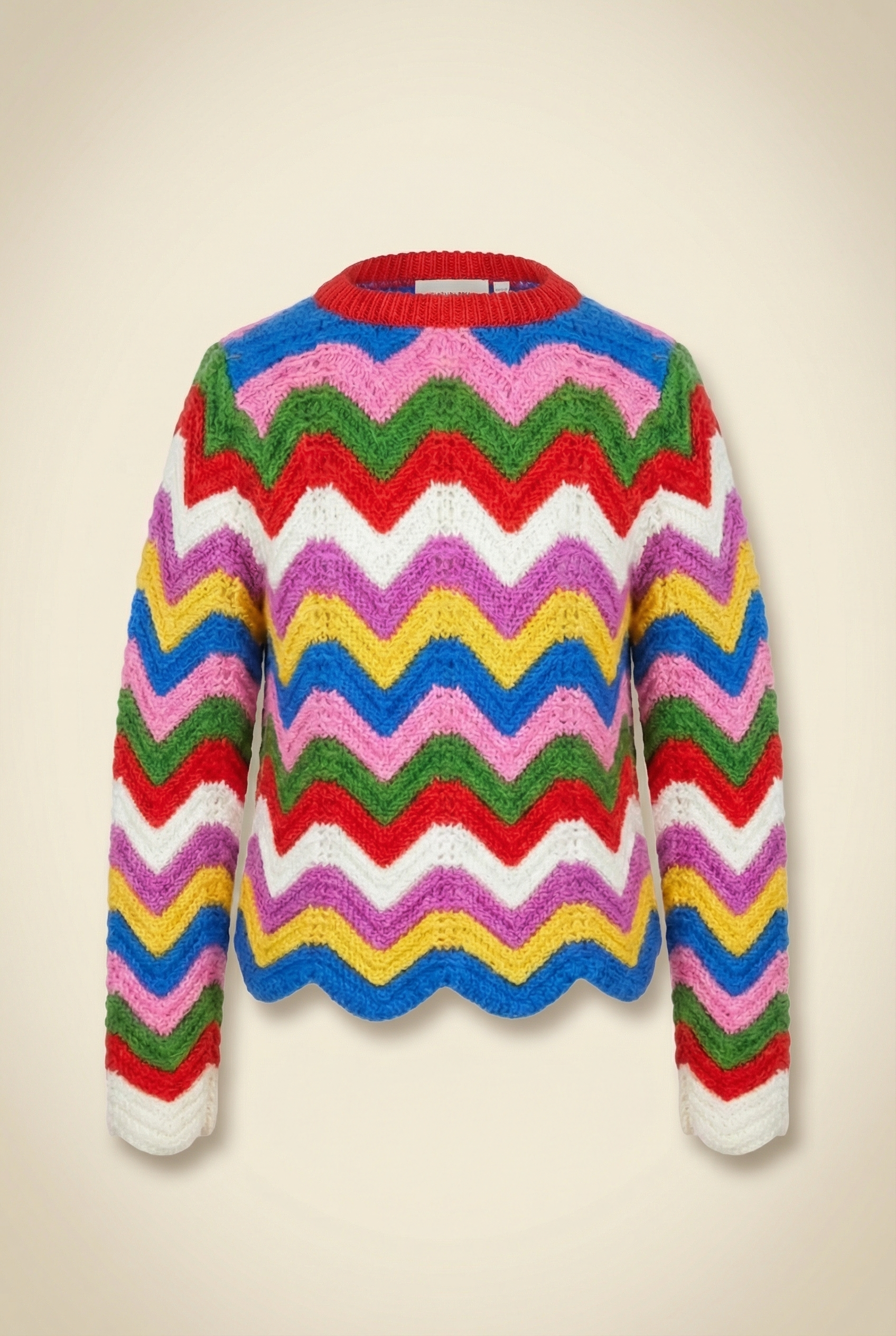 Blue Chunky Chevron Knitted Jacket