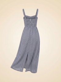 Emerson Fry Navy Gingham Jour Maxi Dress - back