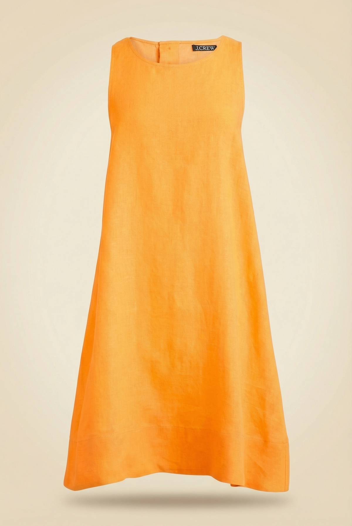 Button-Back Linen Shift Dress