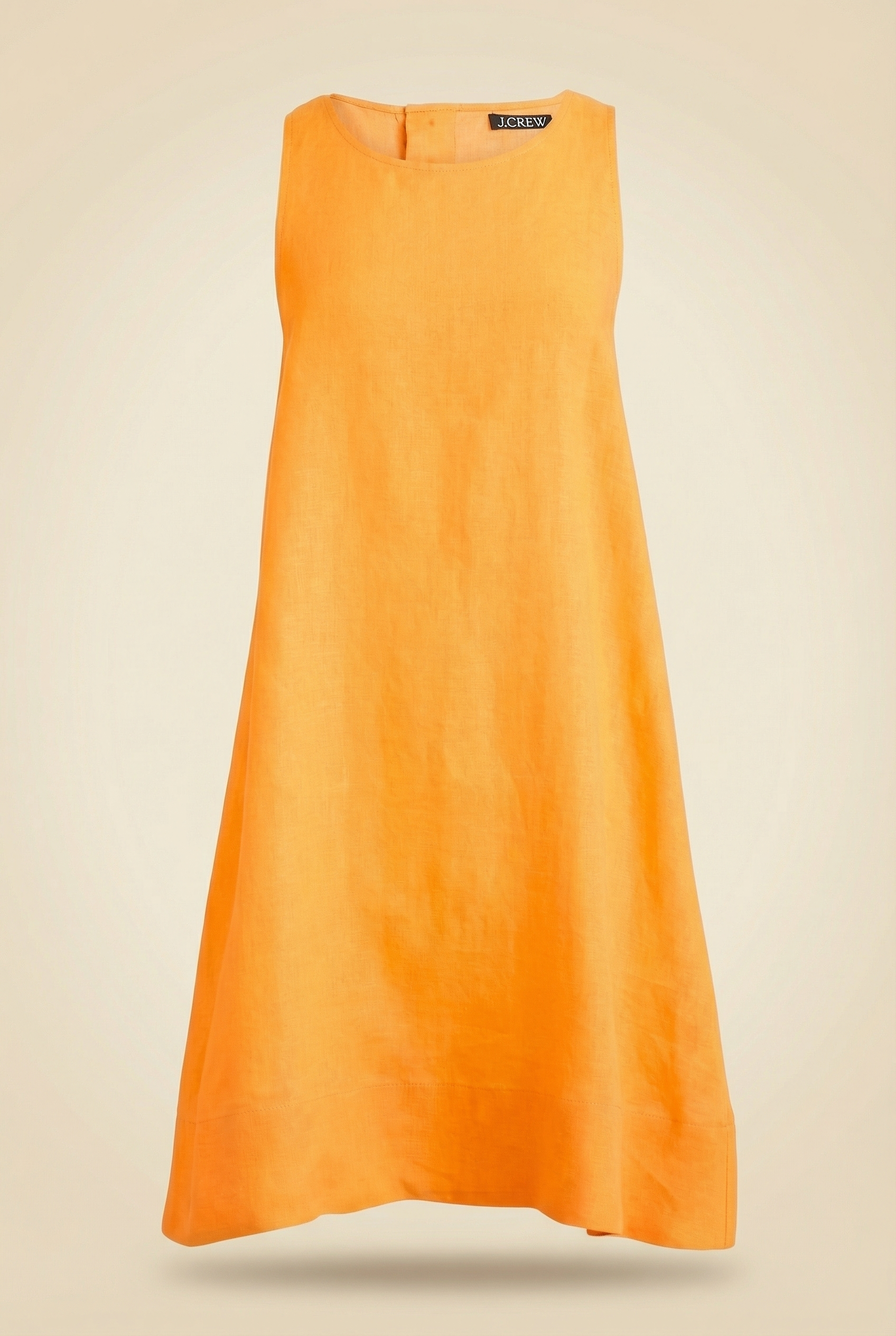 Button-Back Linen Shift Dress