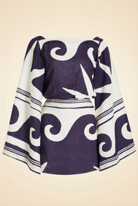 Johanna Ortiz Wave After Wave Organic Linen Mini Dress