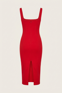 Anthia Seamed Body-Con Midi-Dress
