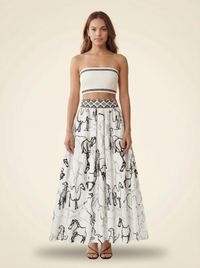 Ombretta Embroidered Maxi Skirt and Top