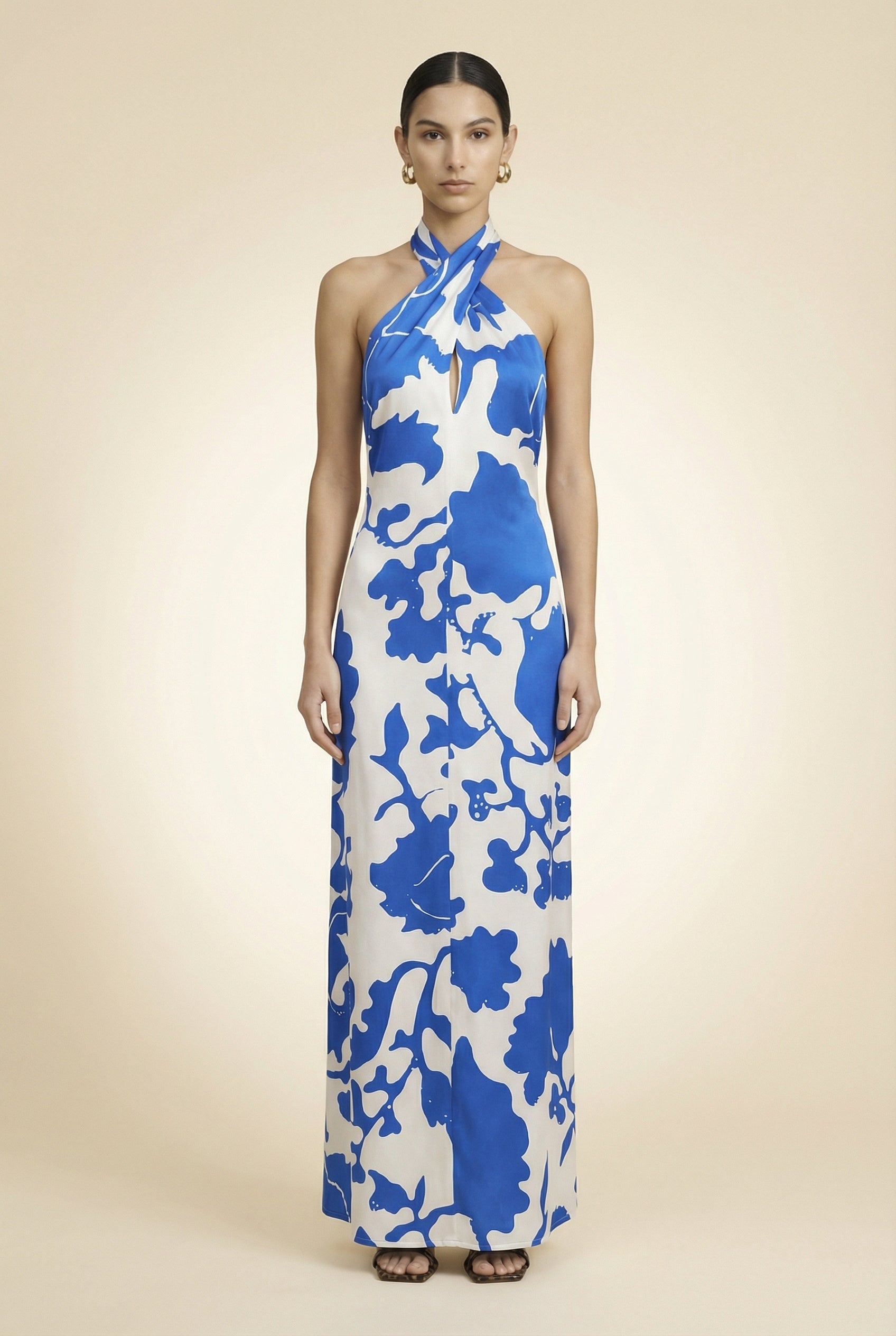 Halter Silk Maxi Dress