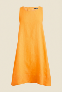 Button-Back Linen Shift Dress